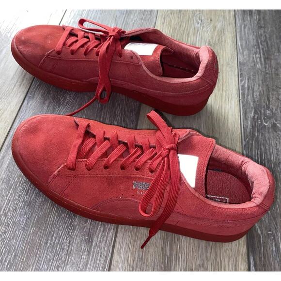PUMA Suede Classic Mono Women's US Size 9.5 Iced High Risk Red Sneaker Shoes - Picture 6 of 10